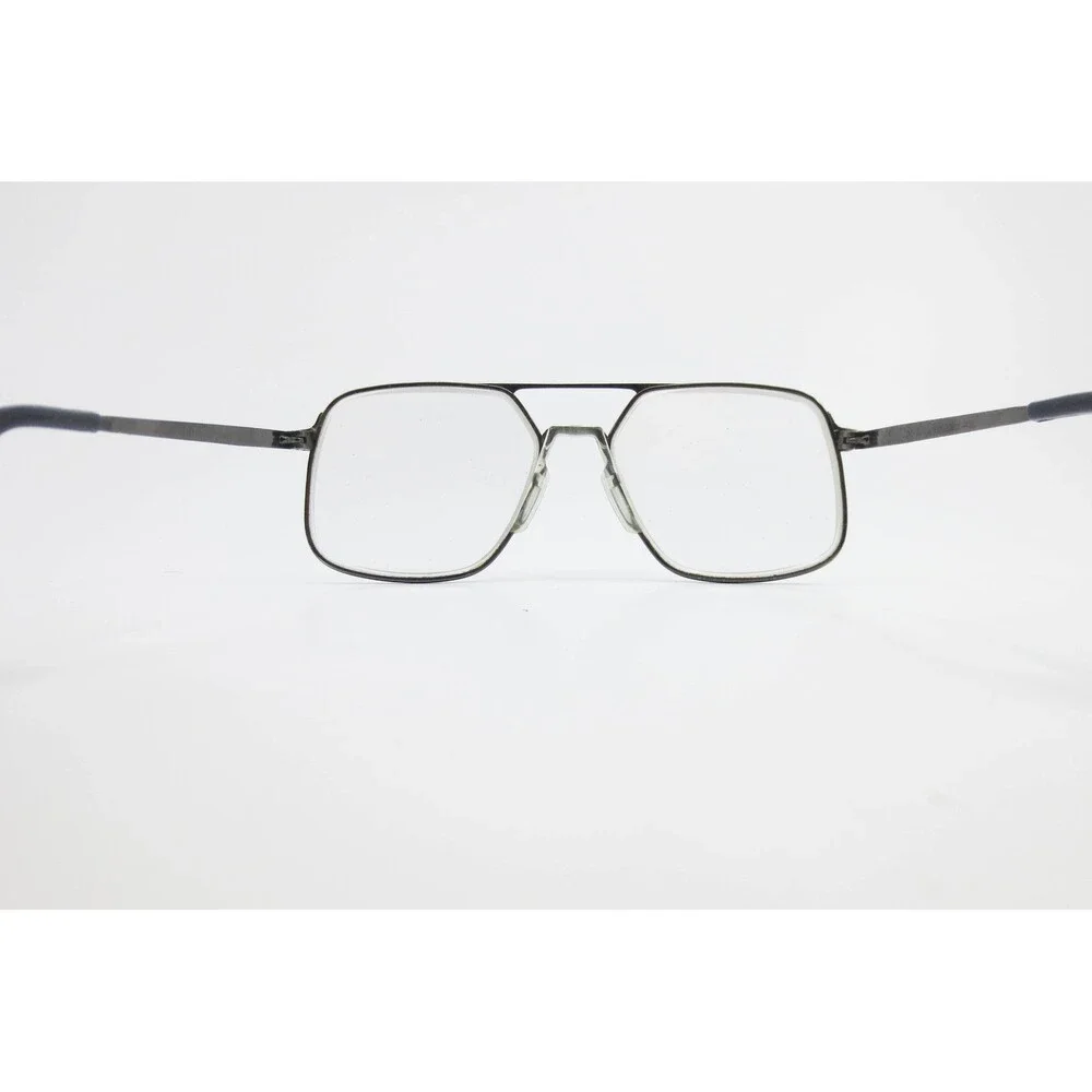 American Optical Vintage Square Aviator Metal Eyeglass Frames Gunmetal 140 36151